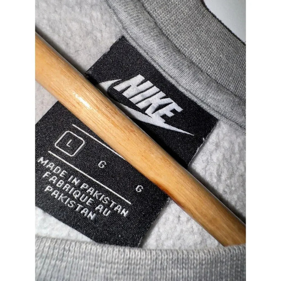 Nike JDI Fleece Crewneck Sweatshirt Heather Grey Mens LARGE Just Do It pullover - Picture 4 of 7